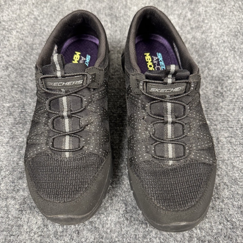 Skechers Sz 6 M Air Cooled Memory Foam Sneakers Womens Slip On Black (No Box)